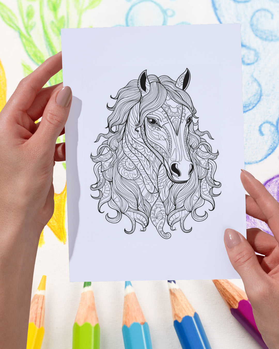 Mandela Coloring Page - Horse 94 - creazives