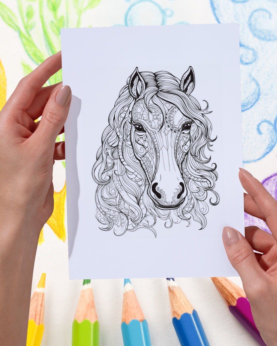 Mandela Coloring Page - Horse 96 - creazives