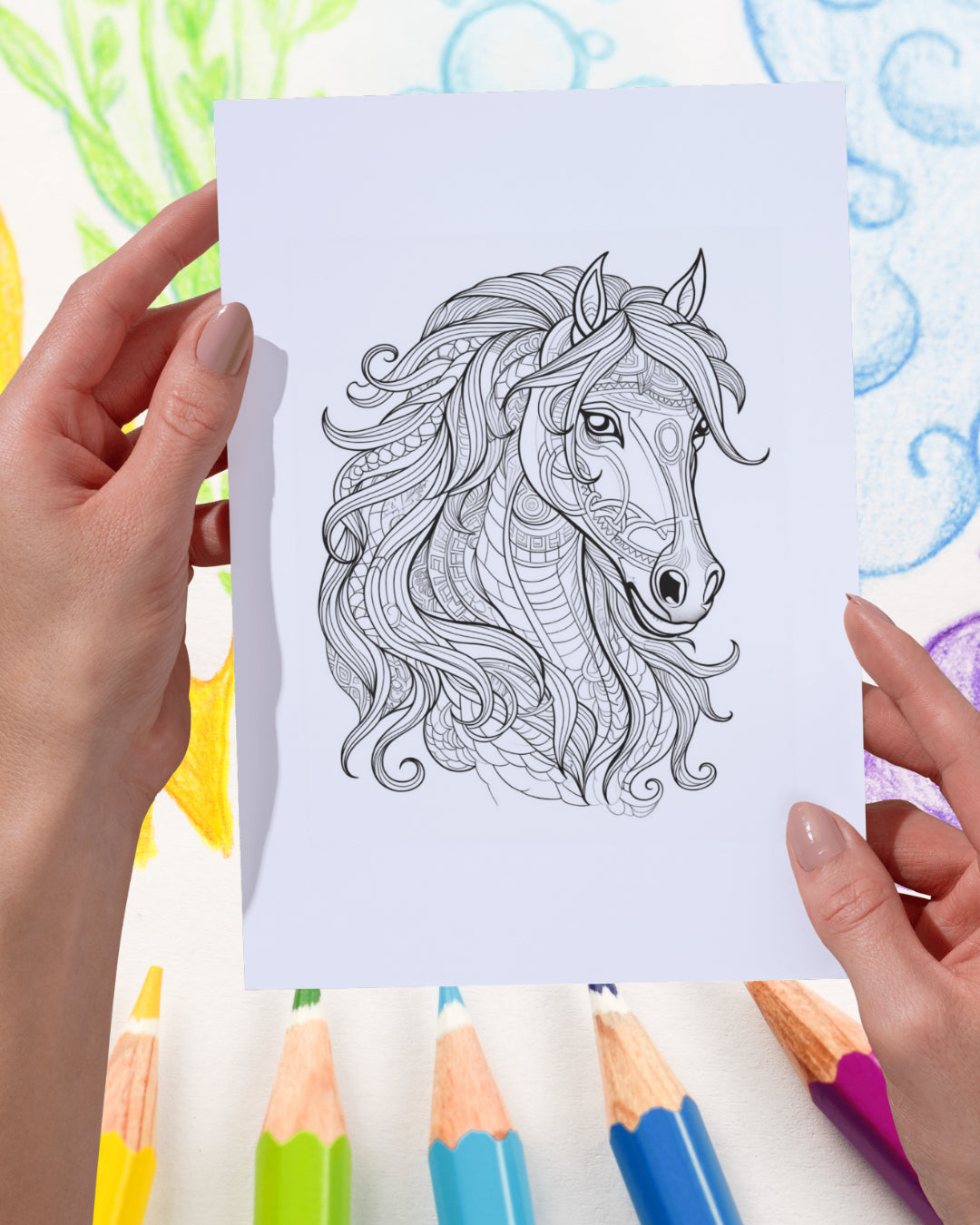 Mandela Coloring Page - Horse 97 - creazives