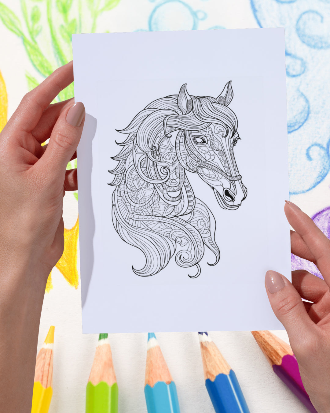 Mandela Coloring Page - Horse 98 - creazives