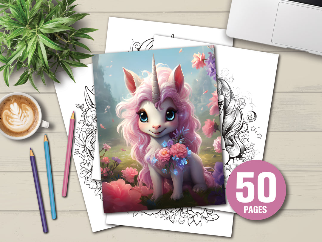 Digital - Baby Unicorns Coloring Book 02