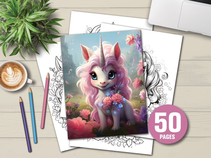 Digital - Baby Unicorns Coloring Book 02