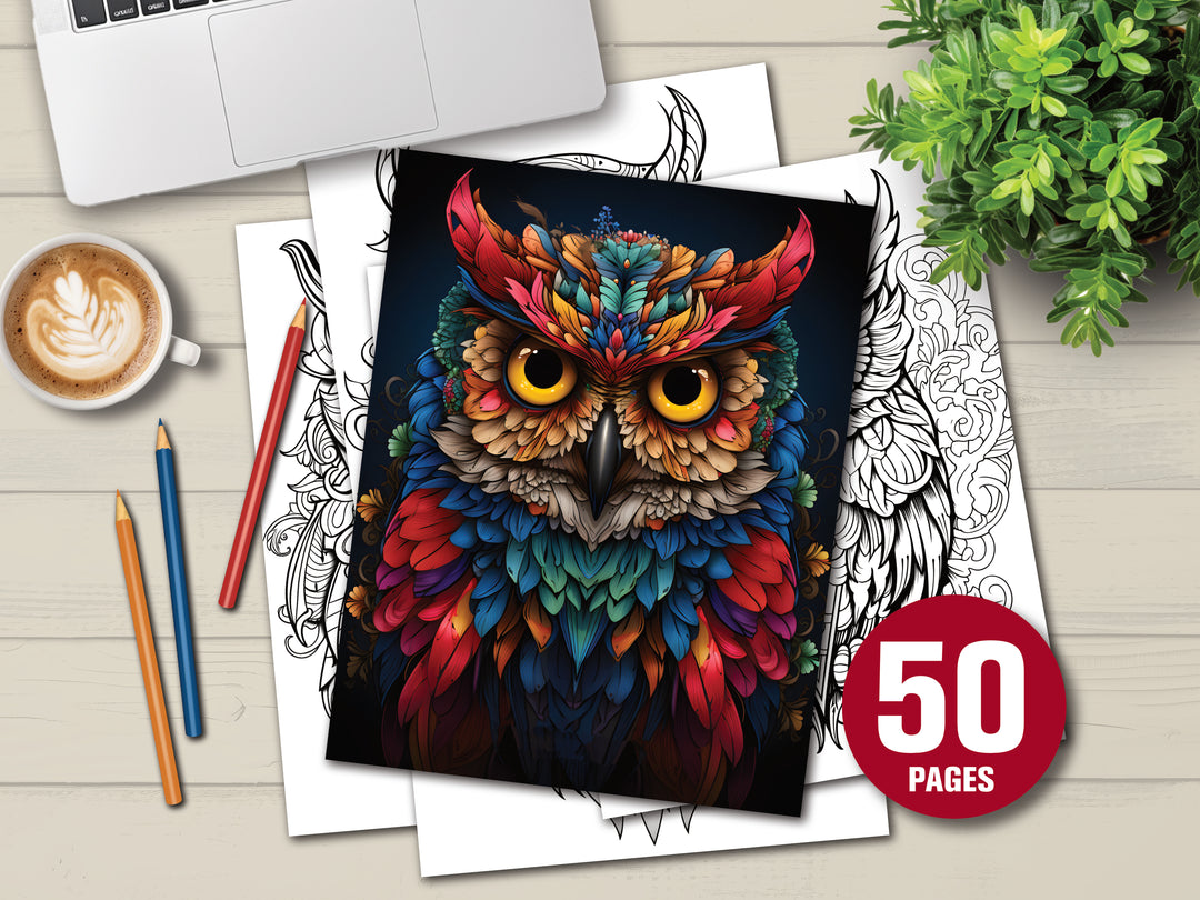 Digital - Owl Mandela Coloring Books 1