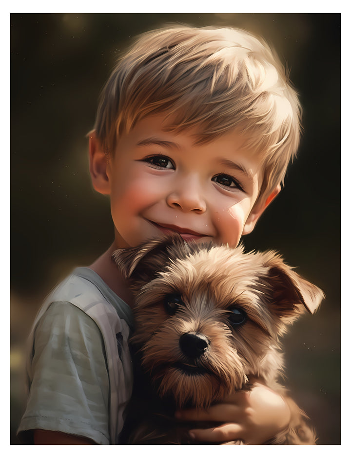 Boys with Dogs Coloring Book