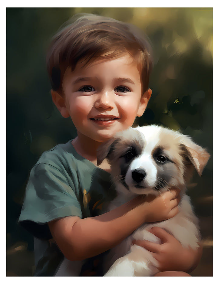 Boys with Dogs Coloring Book