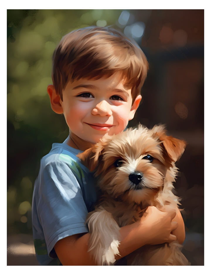 Boys with Dogs Coloring Book