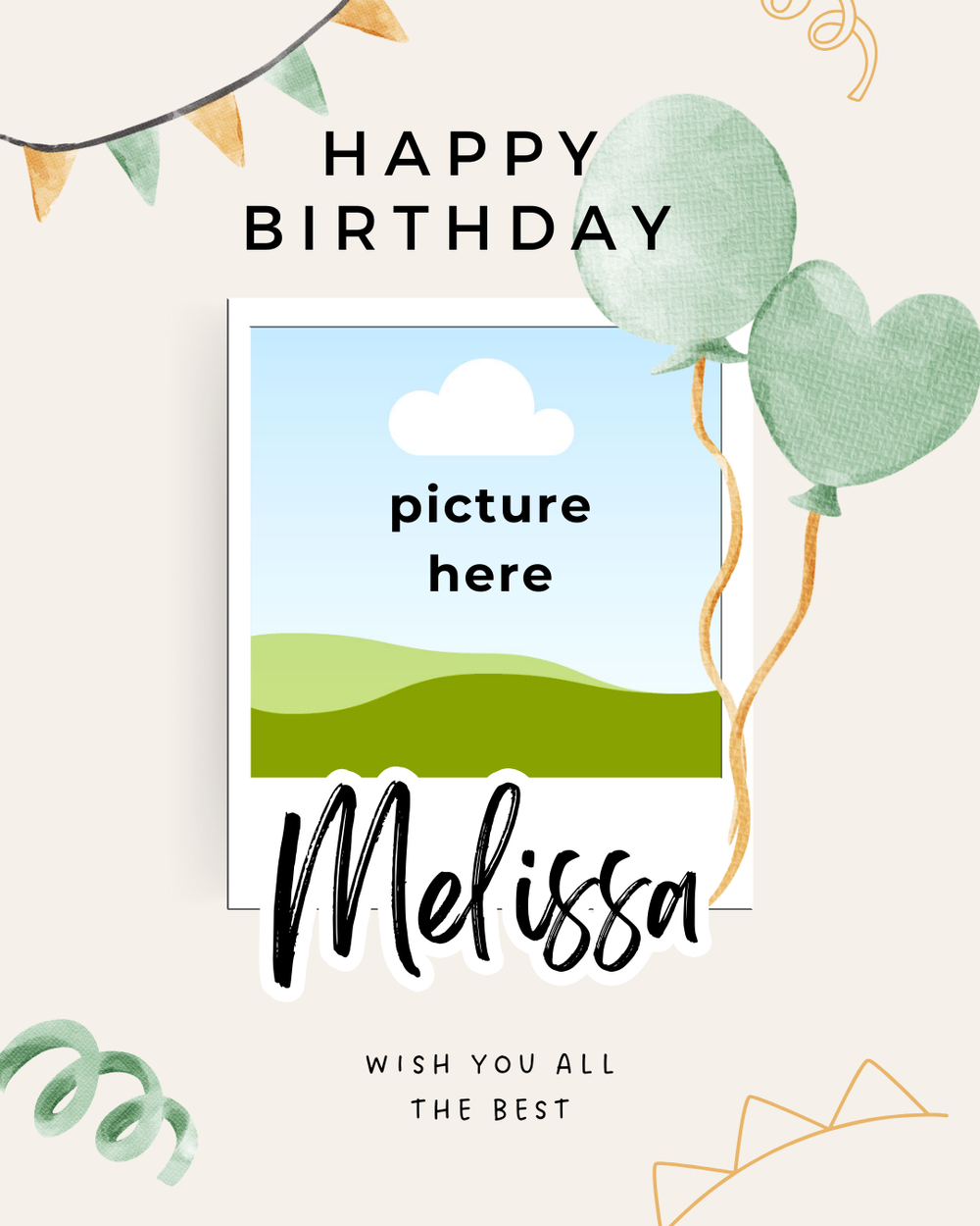 Digital - Happy Birthday Post - Image Personalized