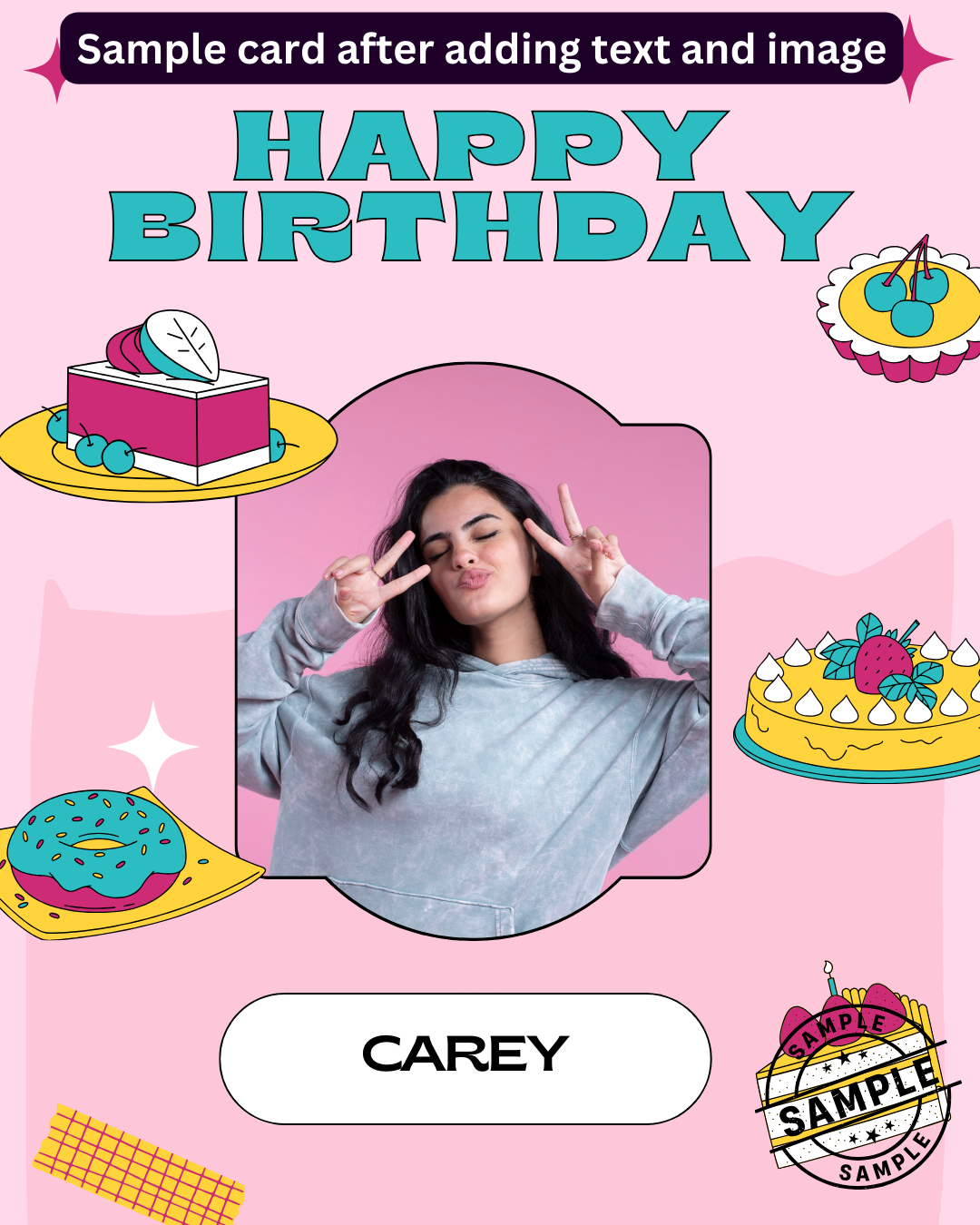 Digital - Happy Birthday Post - Image Personalized