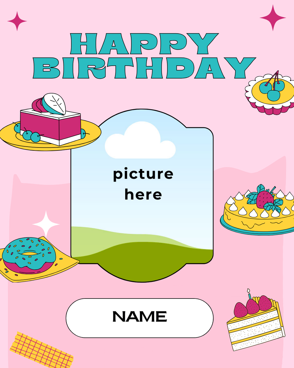 Digital - Happy Birthday Post - Image Personalized