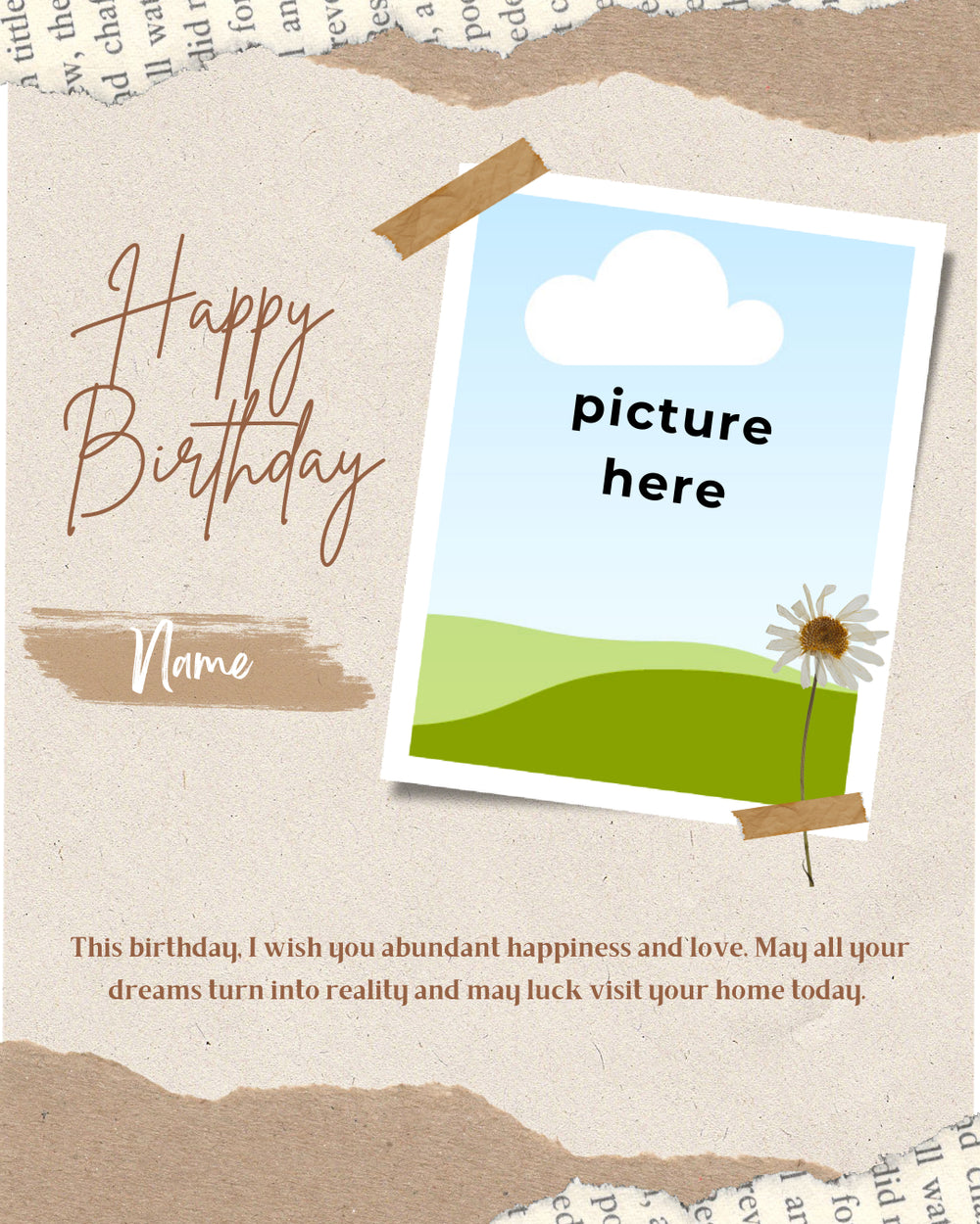 Digital - Happy Birthday Post - Image Personalized