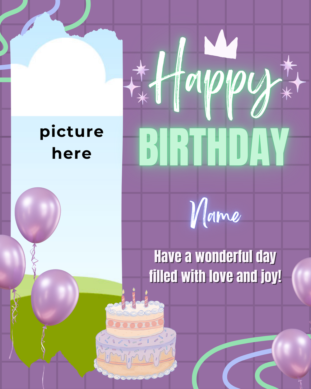 Digital - Happy Birthday Post - Image Personalized