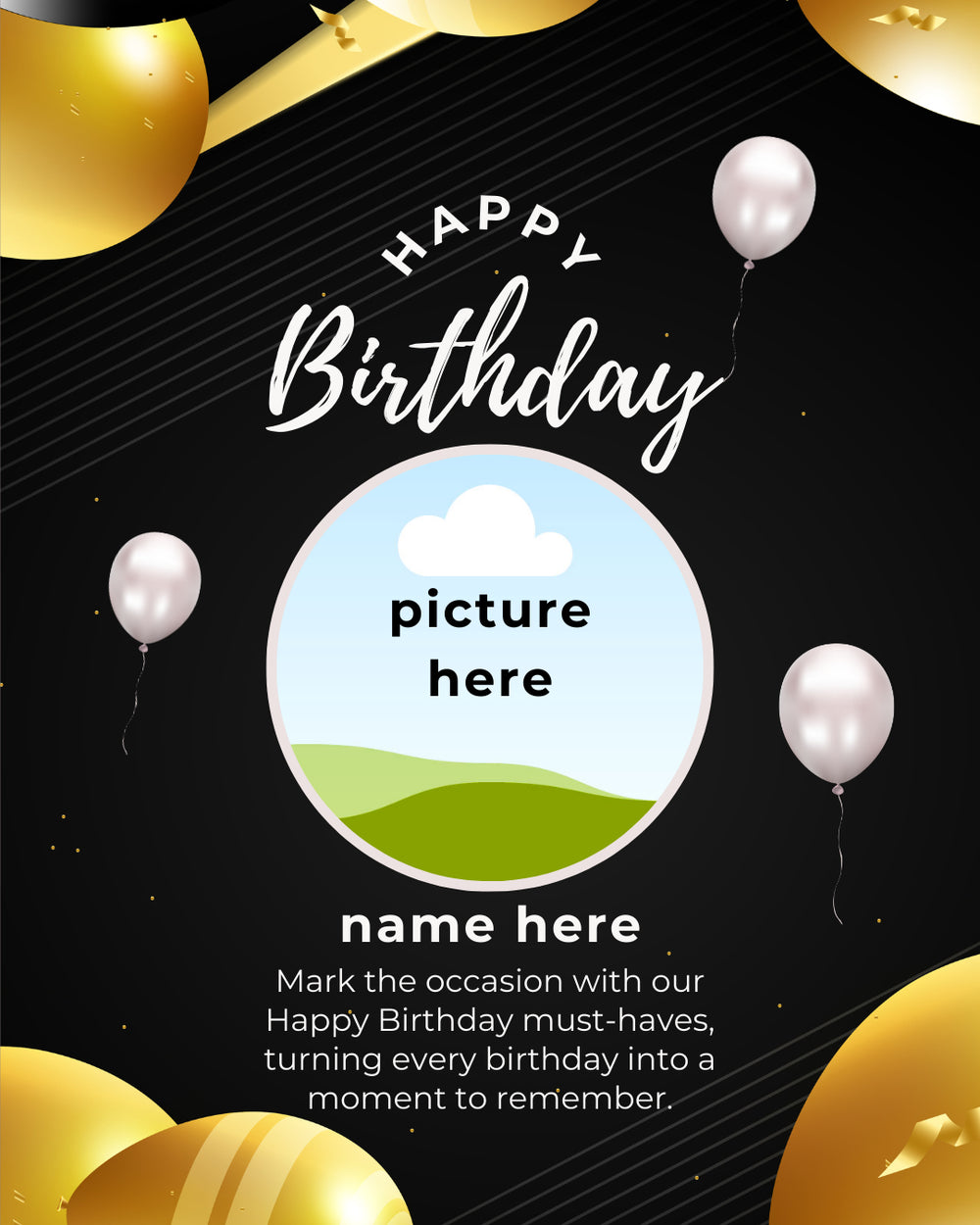 Digital - Happy Birthday Post - Image Personalized