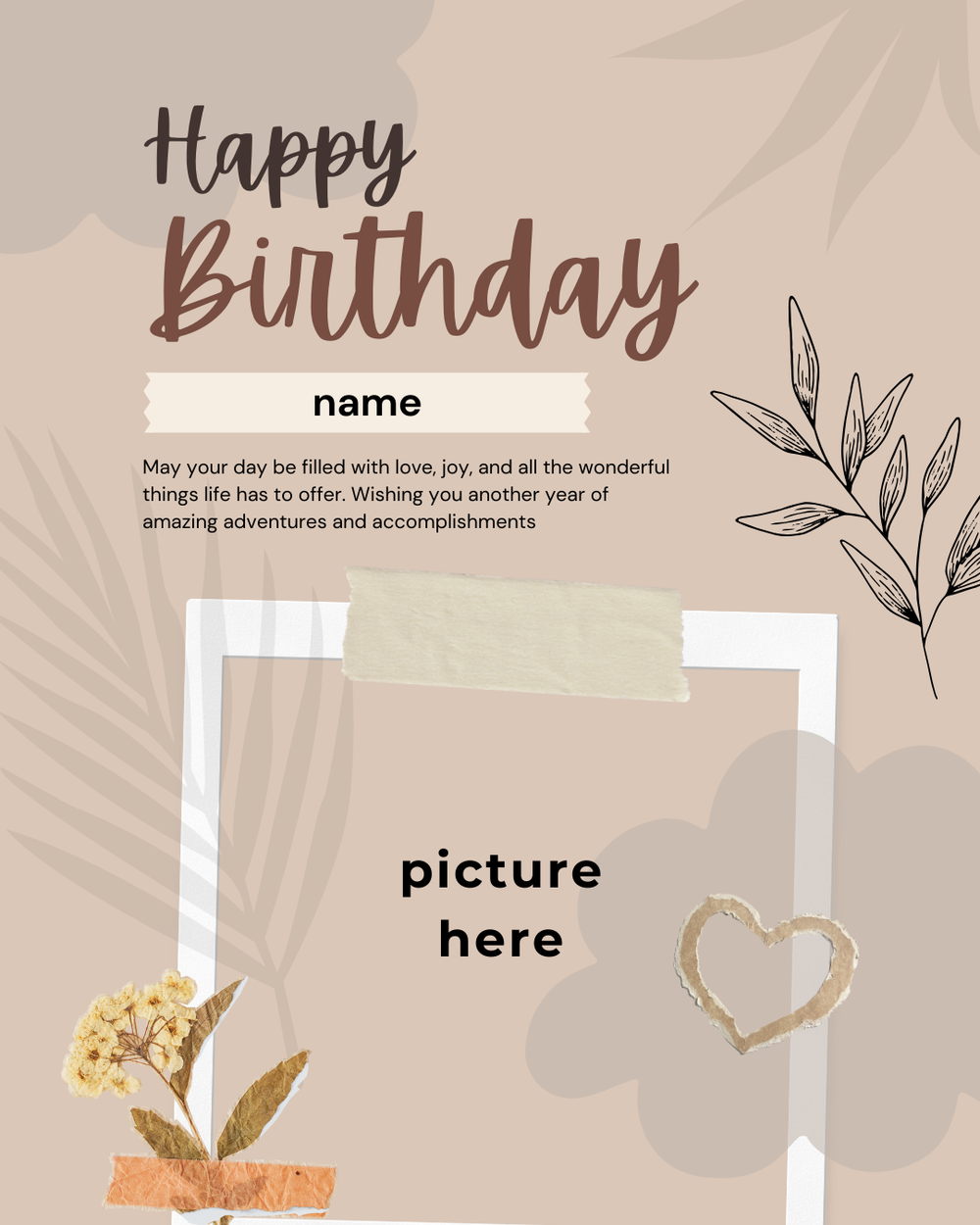 Digital - Happy Birthday Post - Image Personalized