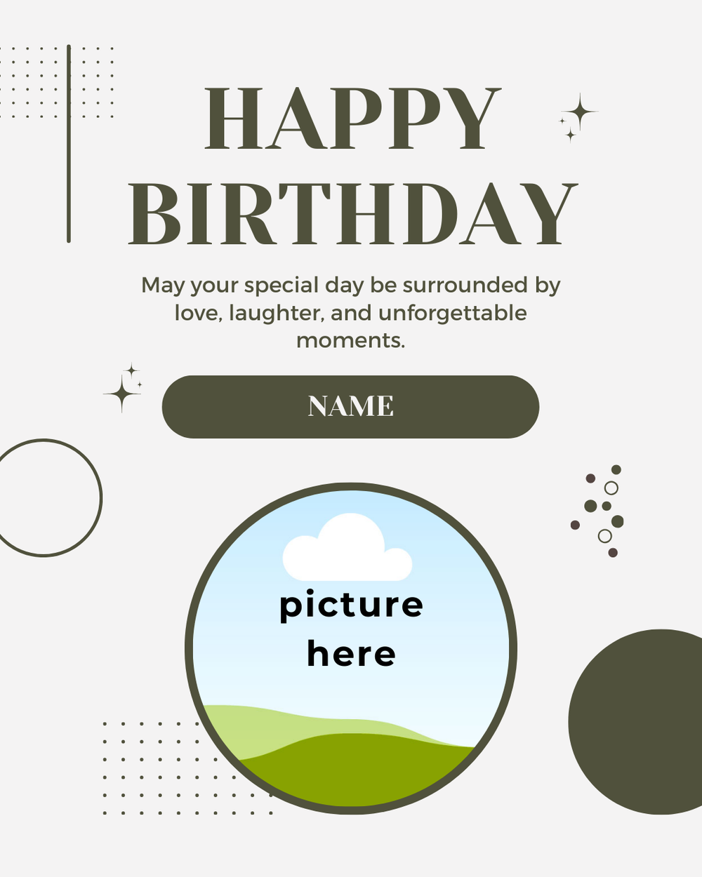 Digital - Happy Birthday Post - Image Personalized