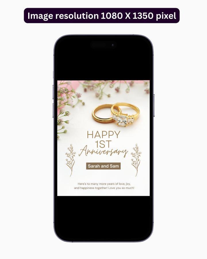 Digital Happy Anniversary Post - Image Personalized - creazives