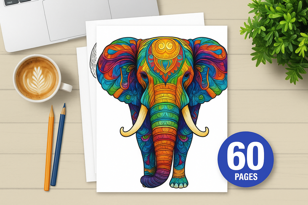 Elephant Mandela Bundle Coloring Books
