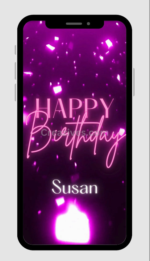 Digital - Happy Birthday Video Post Personalized Digital Card