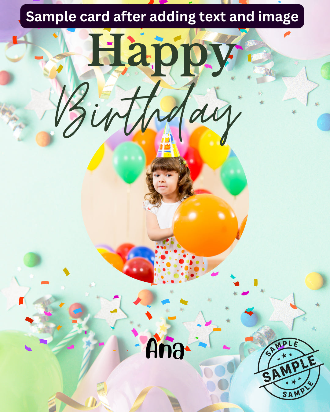 Digital - Happy Birthday Post - Image Personalized