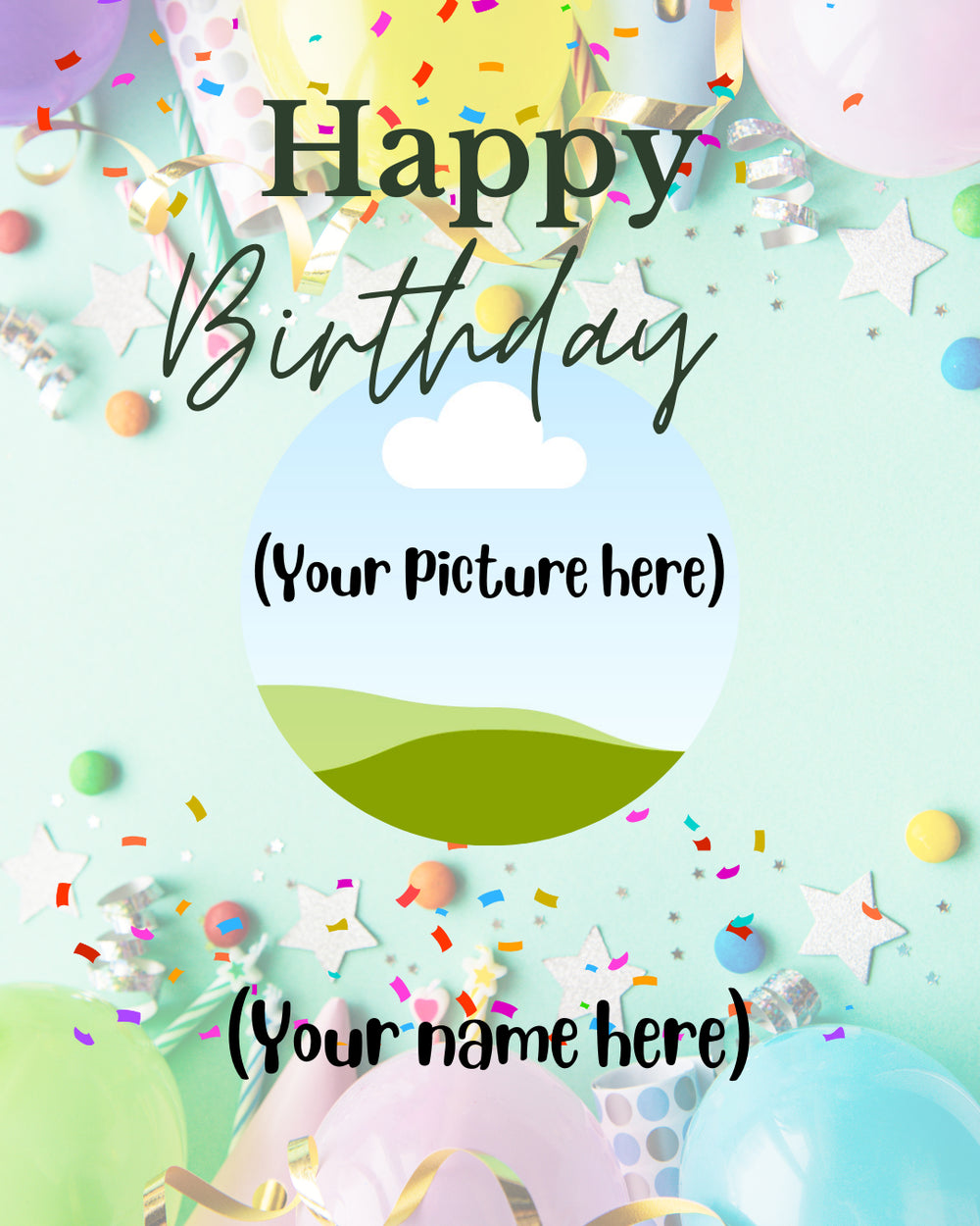 Digital - Happy Birthday Post - Image Personalized
